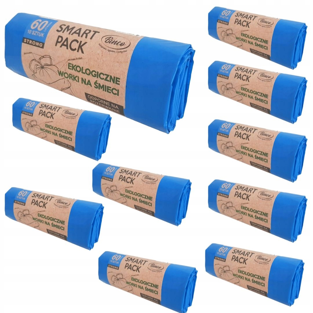 10 x Ekologické silné pytle na odpadky s páskou 120L