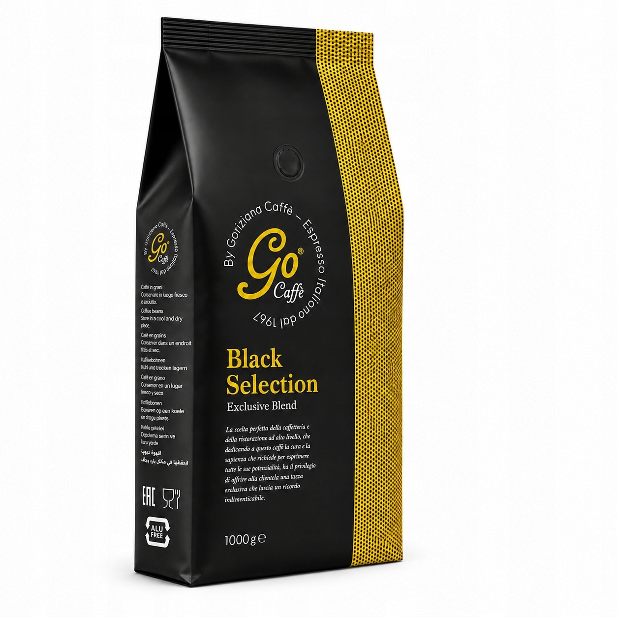 Kawa ziarnista 1kg Goriziana Black Włoska mieszanka z przewagą Arabica