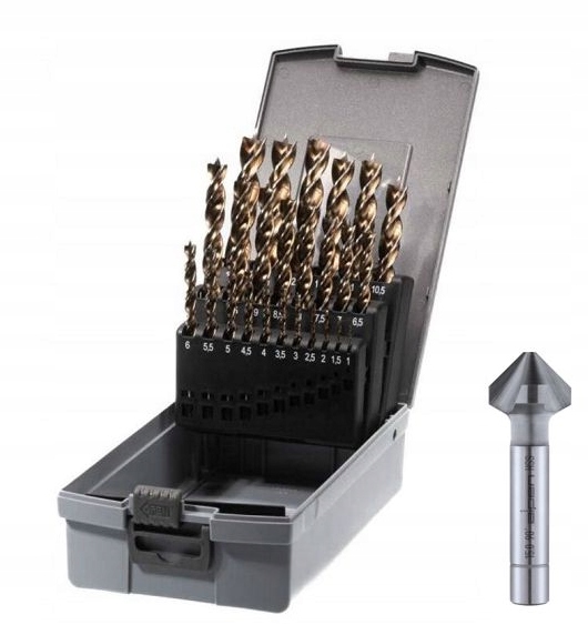 Alpen Zestaw wiertła do drewna 1-13mm pogłębiacz stożkowy 16,5mm Kp 25 szt