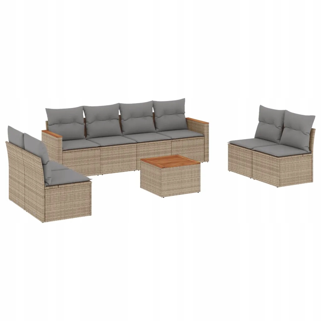 Zahradní ratanový nábytek set béžový 55 x 62 x 69 cm