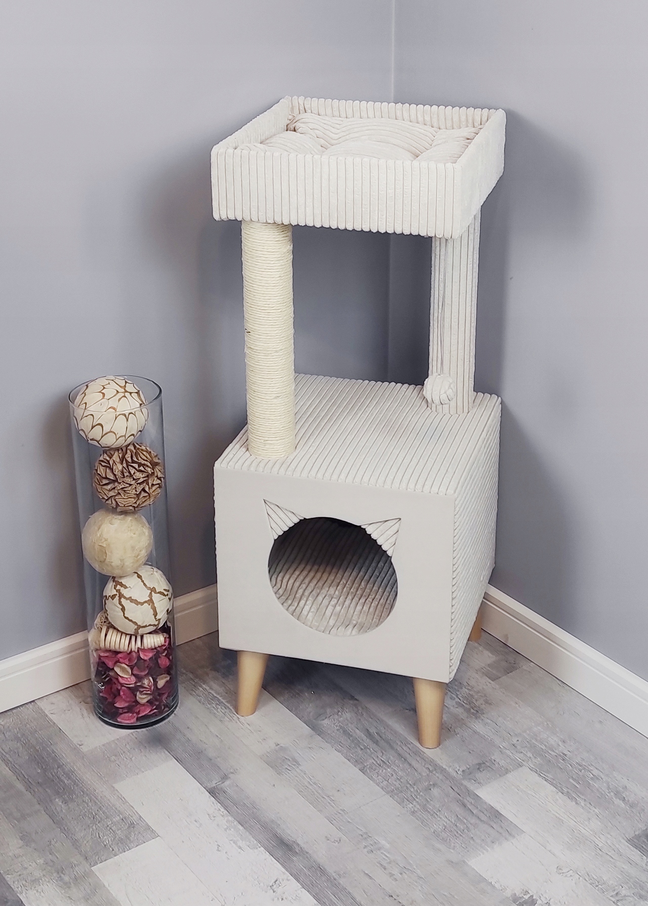 Škrabadlo Velké Pro Kočky Pelíšek Domeček Velur Sisal