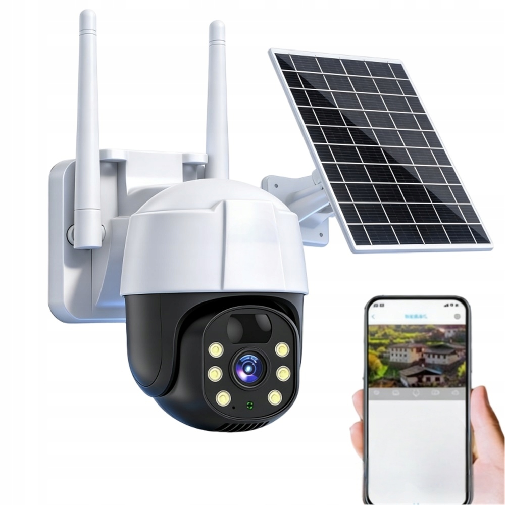 Alarm při detekci pohybu Solární Wifi kamera 3MP s obousměrným zvukem pro venkovní použití