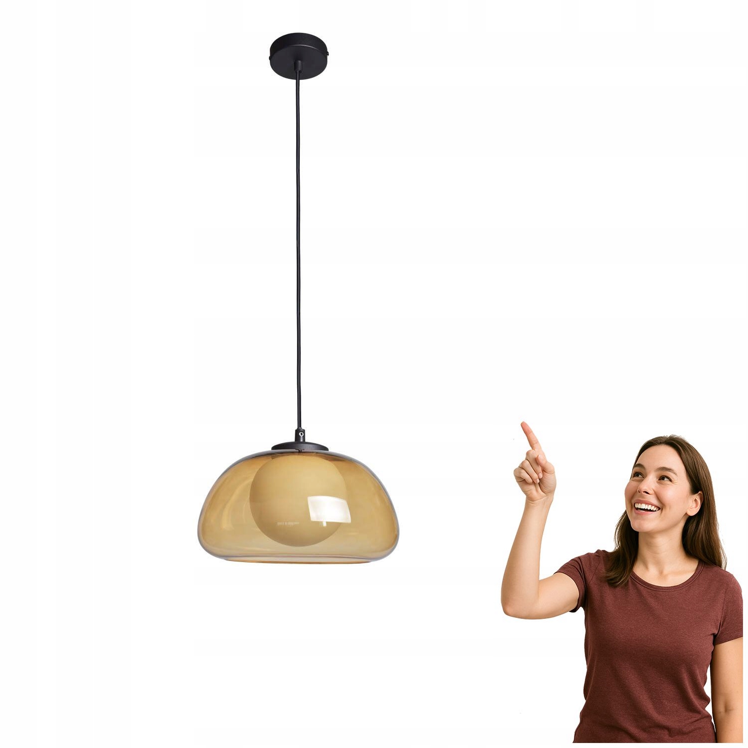 Závěsná lampa Ainale PND-54637-1-BK-YLL Italux