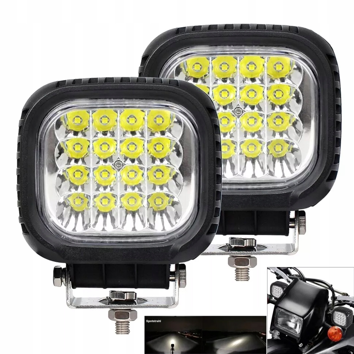 Výkonná Led Pracovní Lampa 48W Halogen Automobilový Světlomet Reflektor 12V 24V