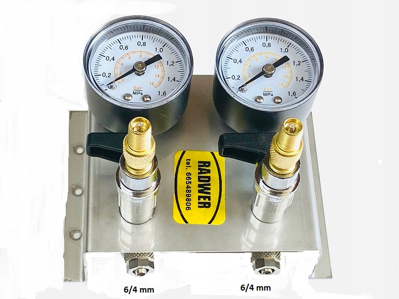UKŁAD STEROWANIA RADWER MANOMETRY ZEGARY PODWÓJNY STAL NIERDZEWNA PODUSZKI