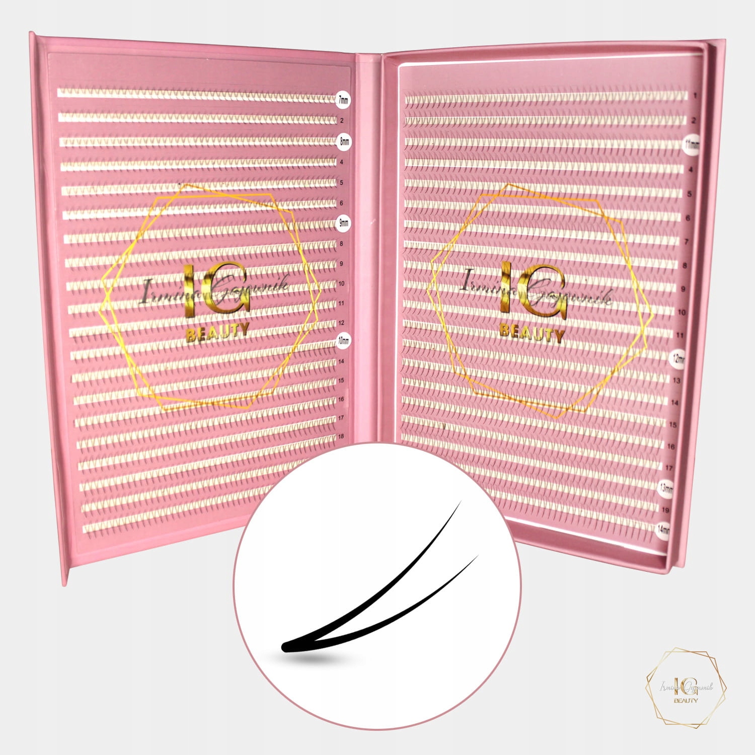 Ig Lashes Pupínky pro úpravu řas 2D B 0,10 MIX 7-14 mm