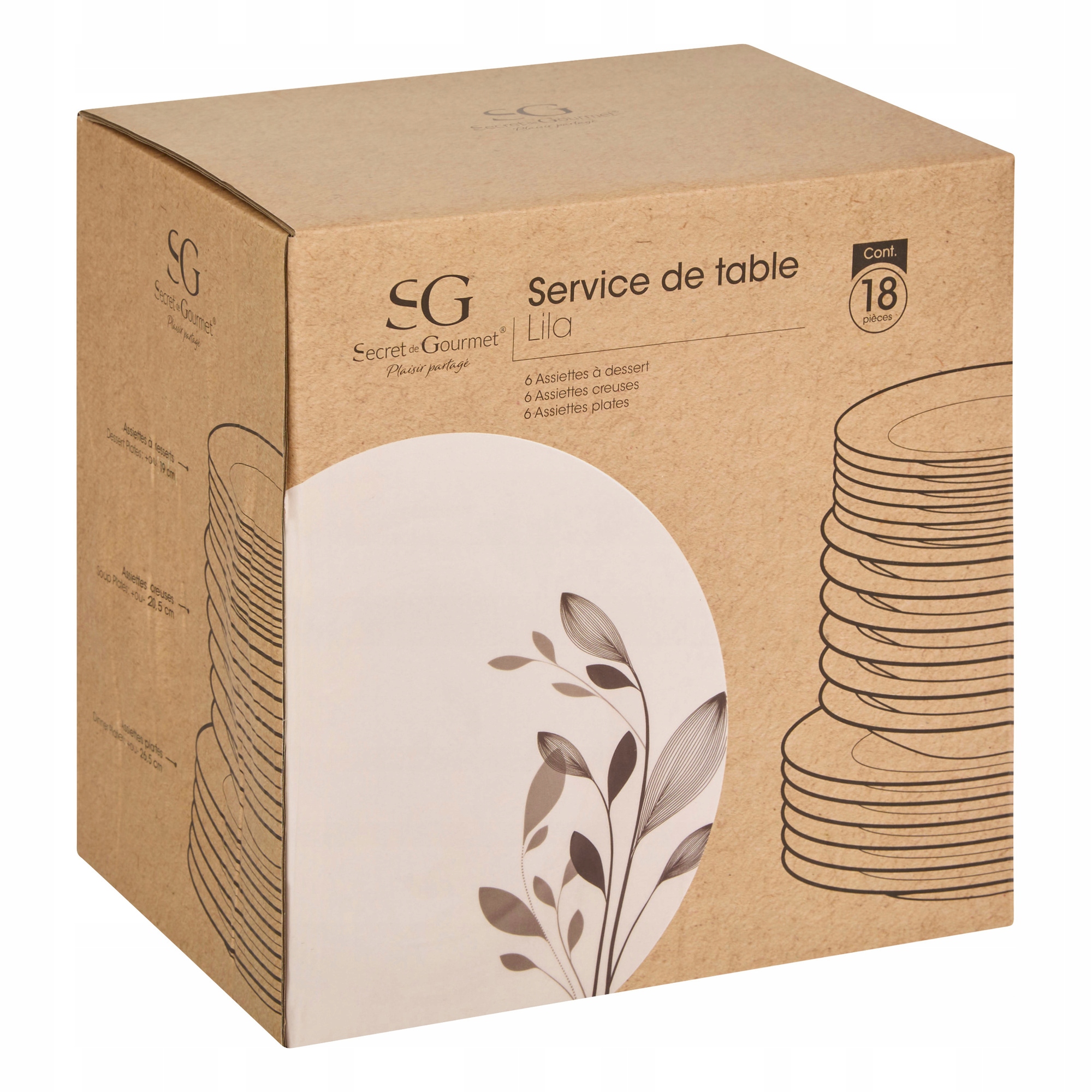 Porcelánové Nádobí Pro 6 Osob, 18 Kusů, Průměr 26,5 CM