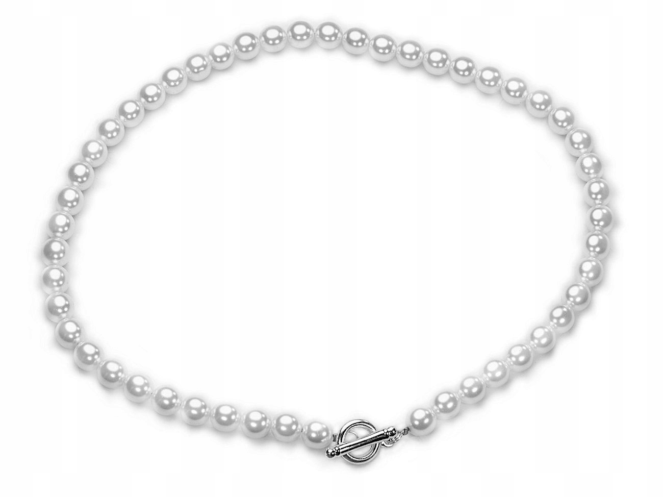 

Naszyjnik Czeskie Perły Białe Choker Boho Srebrny