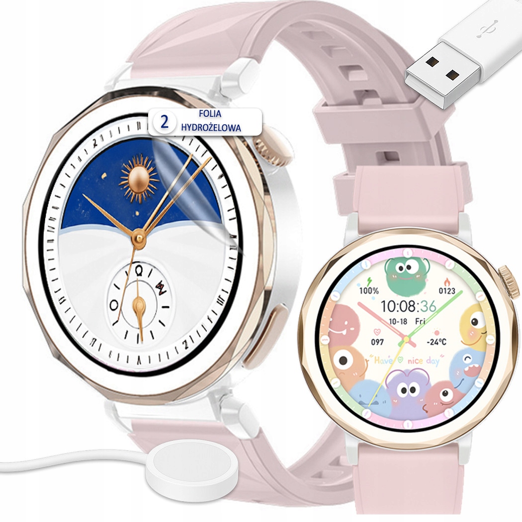 Chytré Hodinky dámské Bluetooth s voláním a Sms, měření tepu, tlaku a cukru