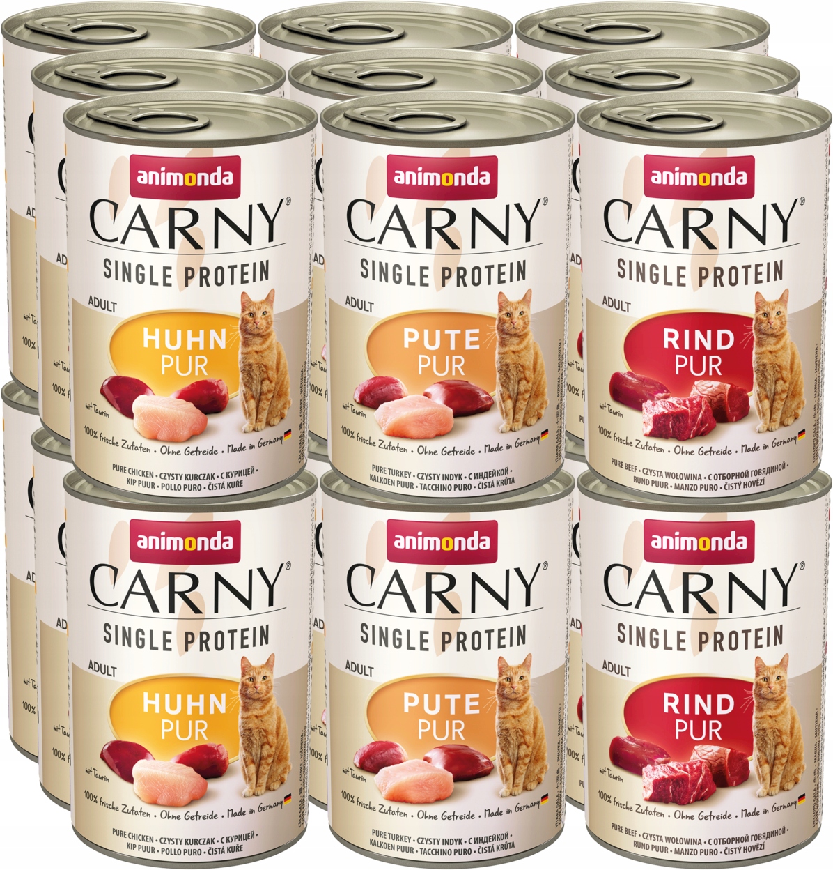 Levně Animonda Kočka Carny Single Protein mix chutí plechovka Set 36x400g