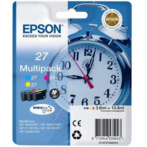 3 TUSZE EPSON 27 BUDZIK WORKFORCE WF7610DWF WF7620DTWF WF7710DWF WF7715DWF