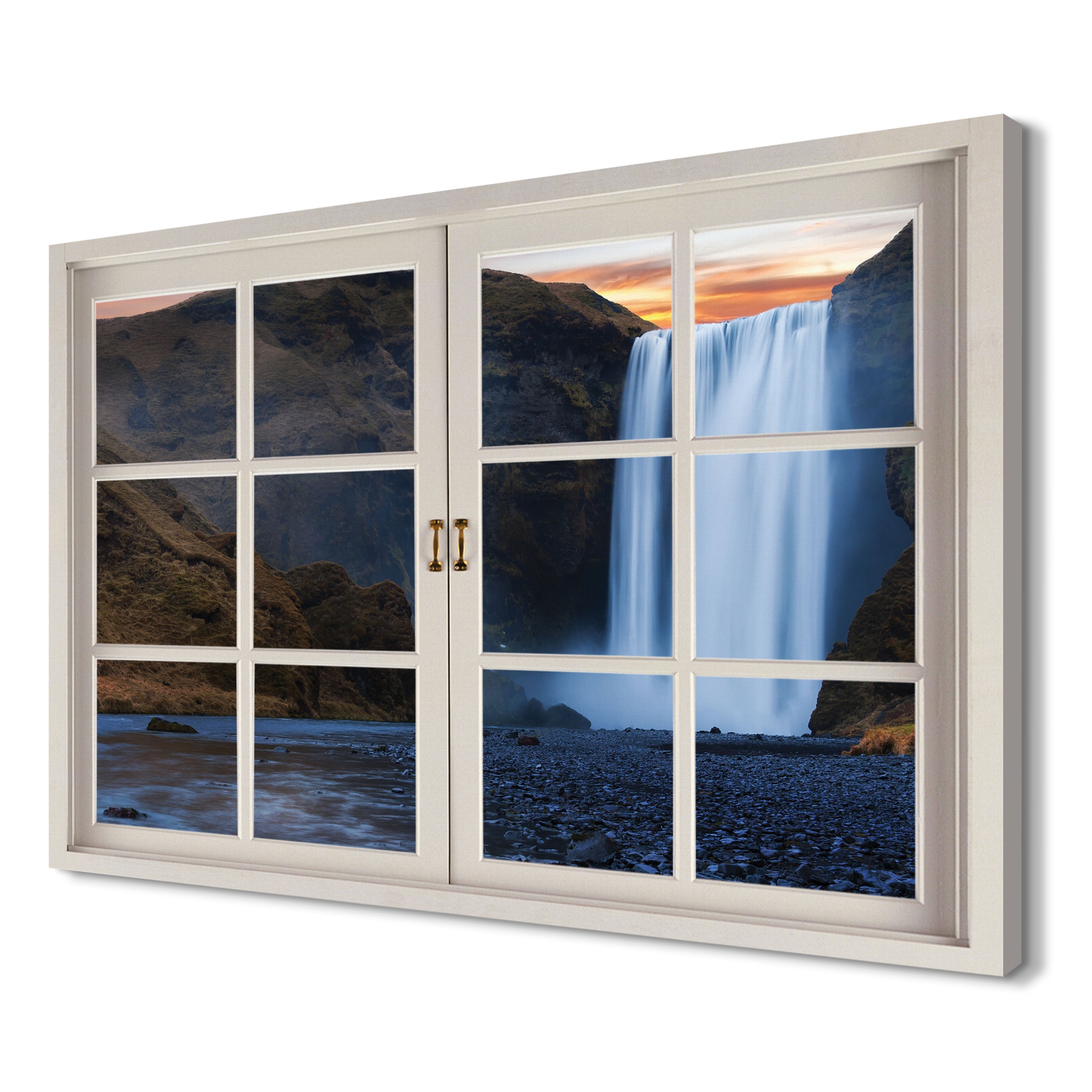 

Wodospad Skogafoss 120x80 Fotoobraz na płótnie 3d