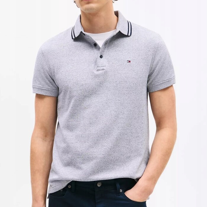 Polokošile Tommy Hilfiger bavlněné šedé pánské M (nové)