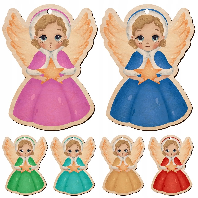 

Proste ozdoby choinkowe bombki aniołki 6 sztuk