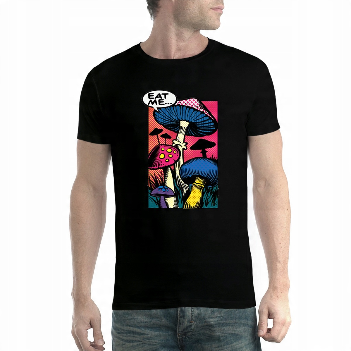 

Grzybki Halucynki Komiks T-shirt Męski Czerń XL
