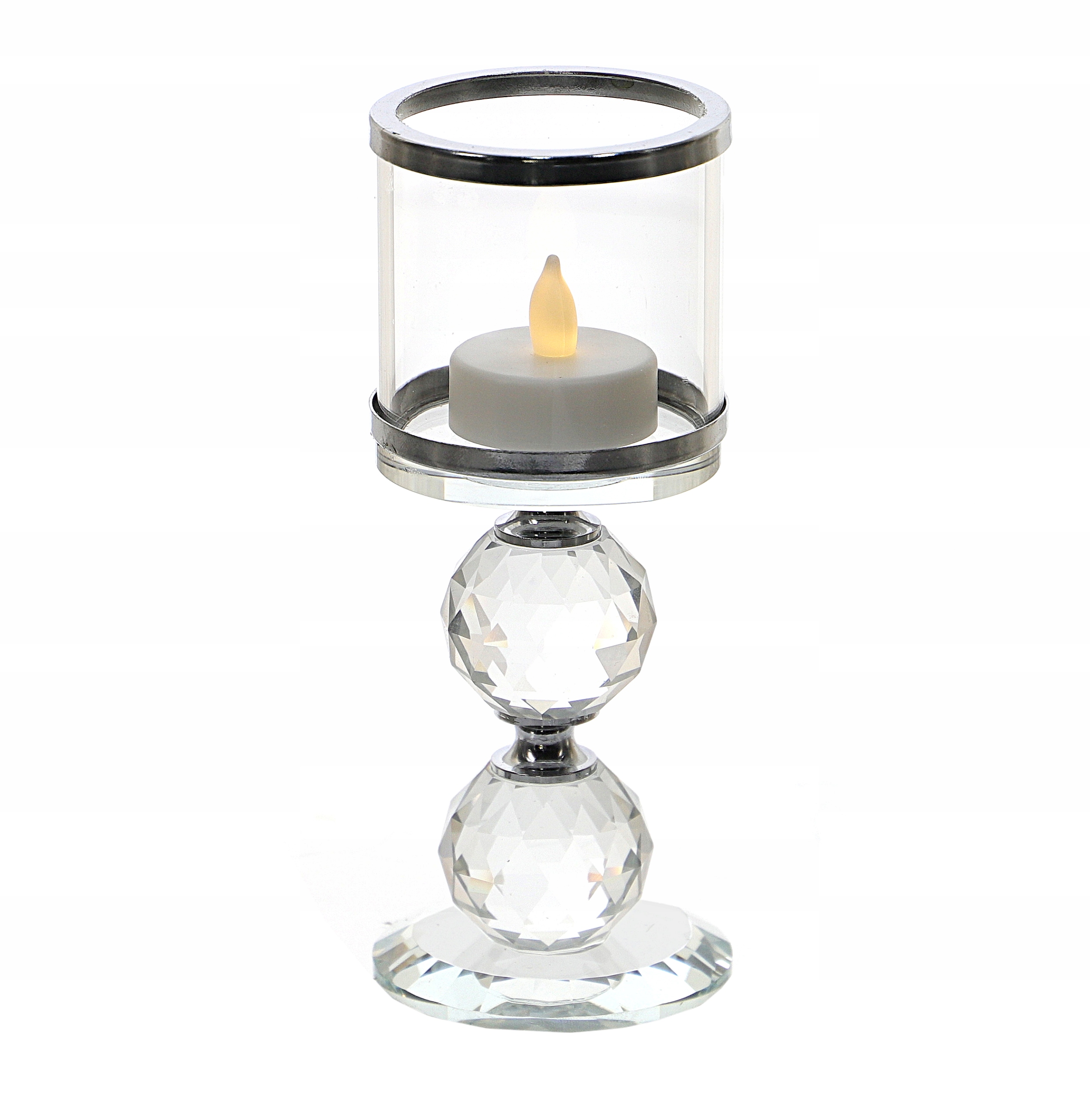 

Szklany Świecznik Kandelabr Lampion Tealight 17cm