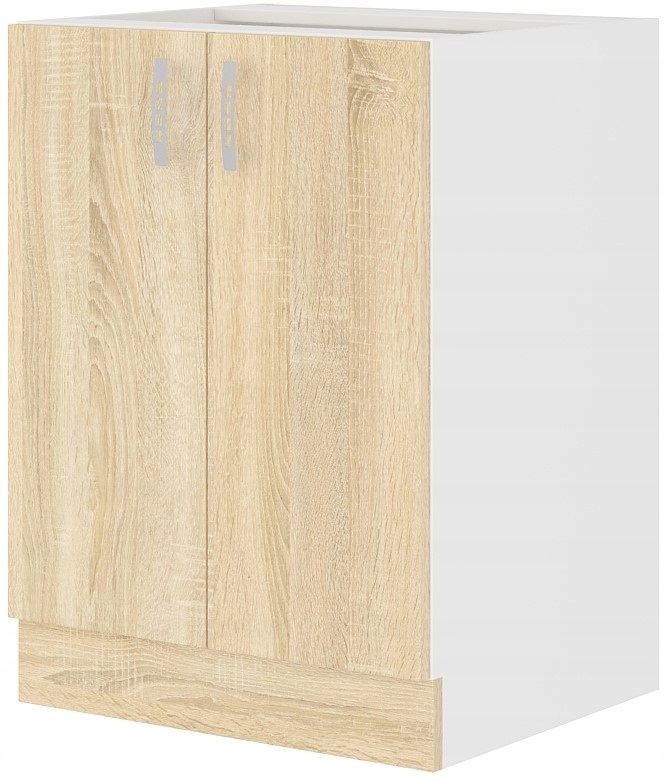 Kuchyňská skříňka Dub sonoma 60 cm. stojící, spodní s policí do kuchyně. Bílá.