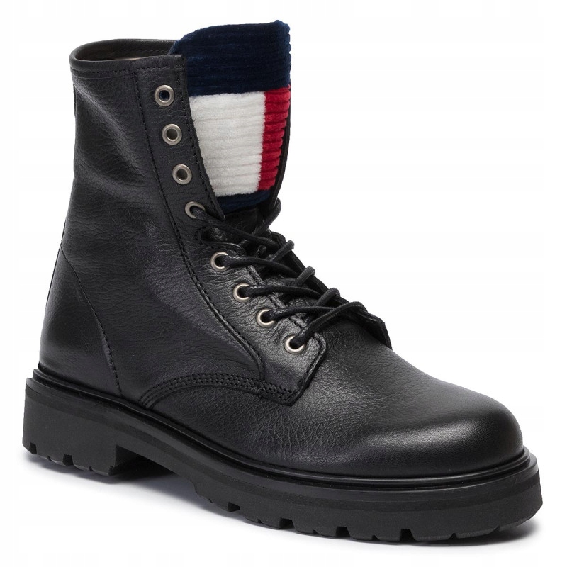 Tommy Hilfiger Boty s platformou a polstrovaným jazykem Padded Tongue Flatform Boot R 36