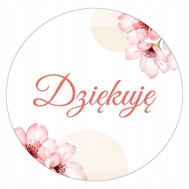 

naklejki etykiety dekoracyjne Dziękuję 5cm 10szt
