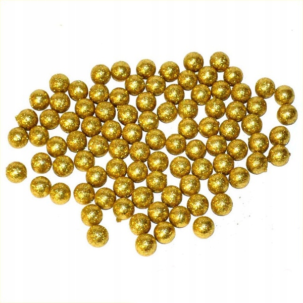 

Brokatowe kulki Złote małe 10-12mm/20g bombki