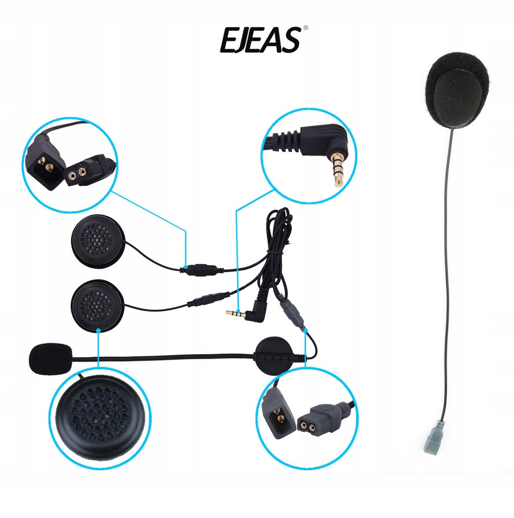 Zestaw słuchawkowy do INTERKOMU EJEAS Q7 Q4 Q2 Typ połączenia inny