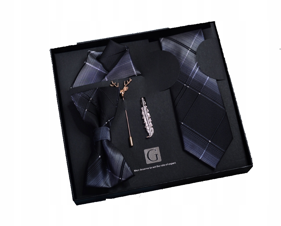 TYLKO ON – ELEGANCKI ZESTAW MĘSKI: KRAWAT, MUCHA, SPINKI, POSZETKA