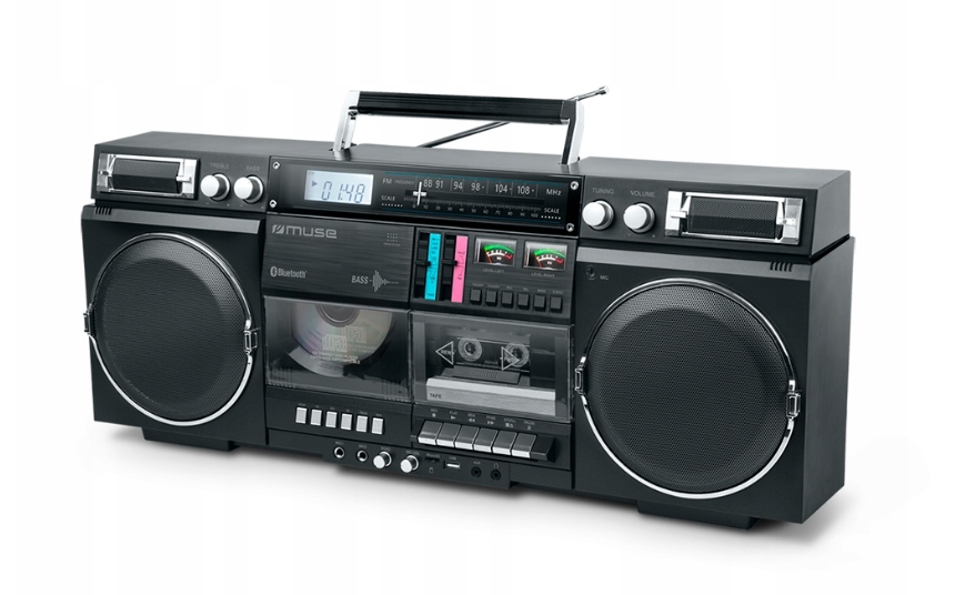 Radiopřijímač Boombox Muse M-380GB Magnetofon Bluetooth CD Aux černý