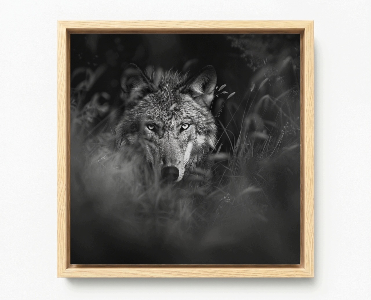 Obraz Rám Americký Box Fauna Příroda Šedý Vlk Portrét 50x50