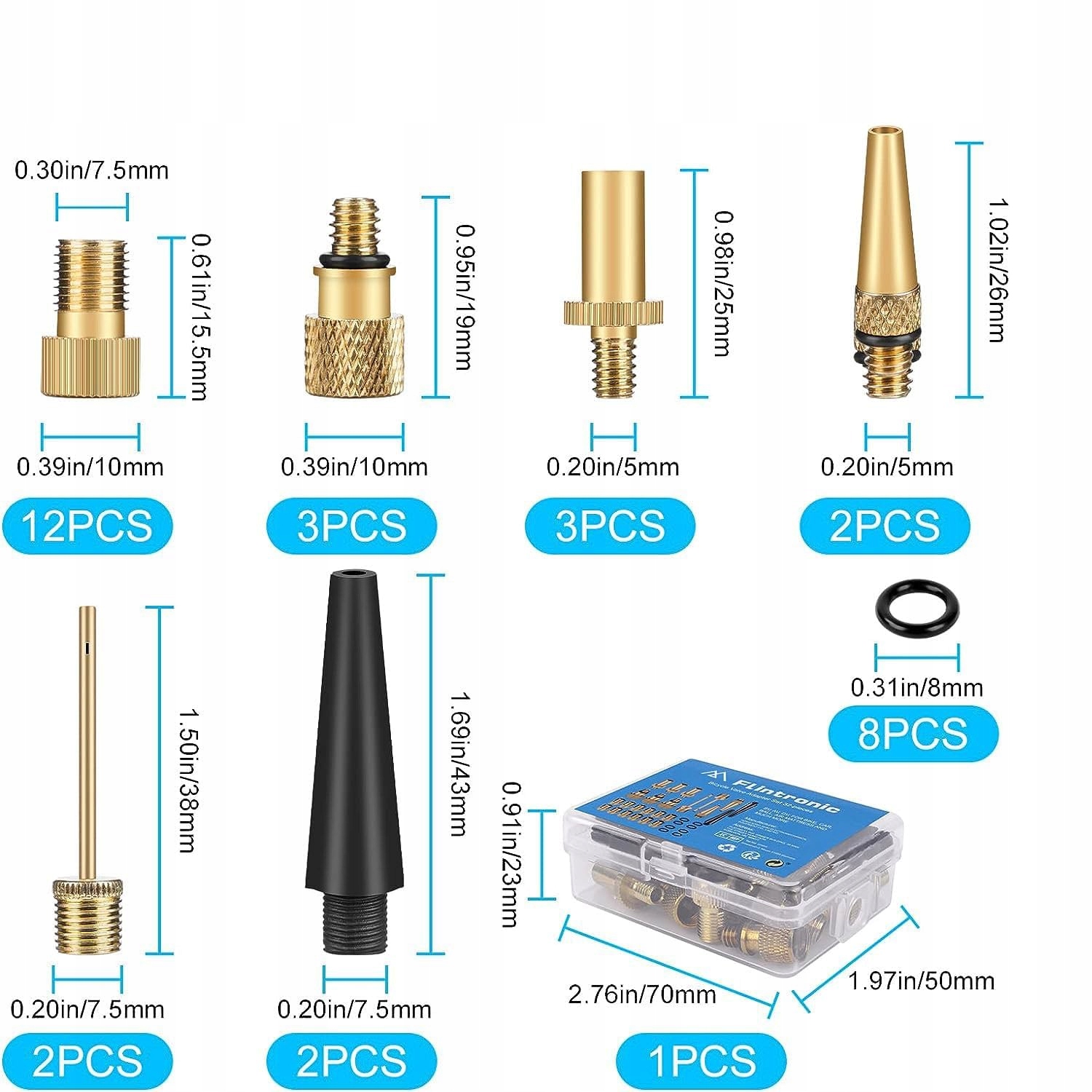 ZESTAW ADAPTERÓW DO ROWERA 32x ADAPTERY DO WENTYLA ROWEROWEGO DV/SV/AV Kod producenta ZESTAW ADAPTERÓW WENTYL ROWEROWY DV SV AV