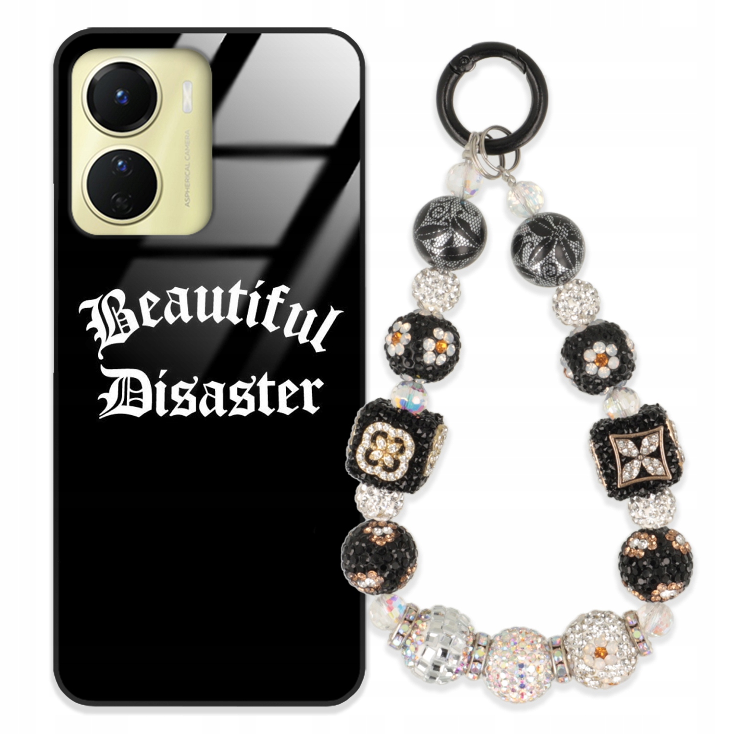 Puzdro Na Vivo Y16 Case Glass Kľúčenka Elegantné Prémiový Dizajn Puzdra