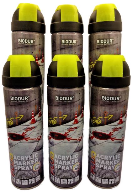 

Spray Farba Geodezyjna do znakowania 6 sztuk Żółty