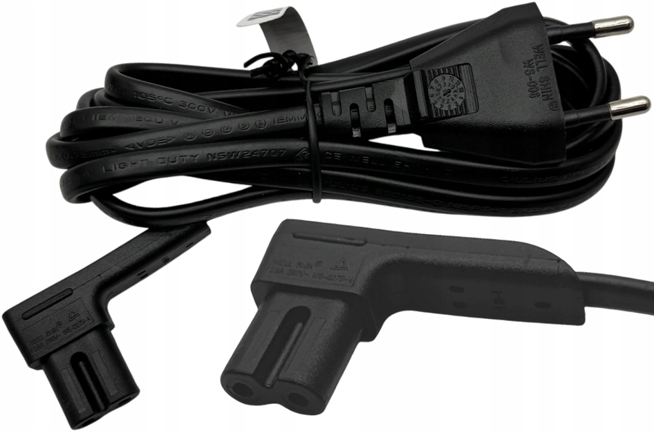 Кабель шнур питания правый угол восьмерка 2pin С7 1,8 м для XBOX PS4 ТВ черный