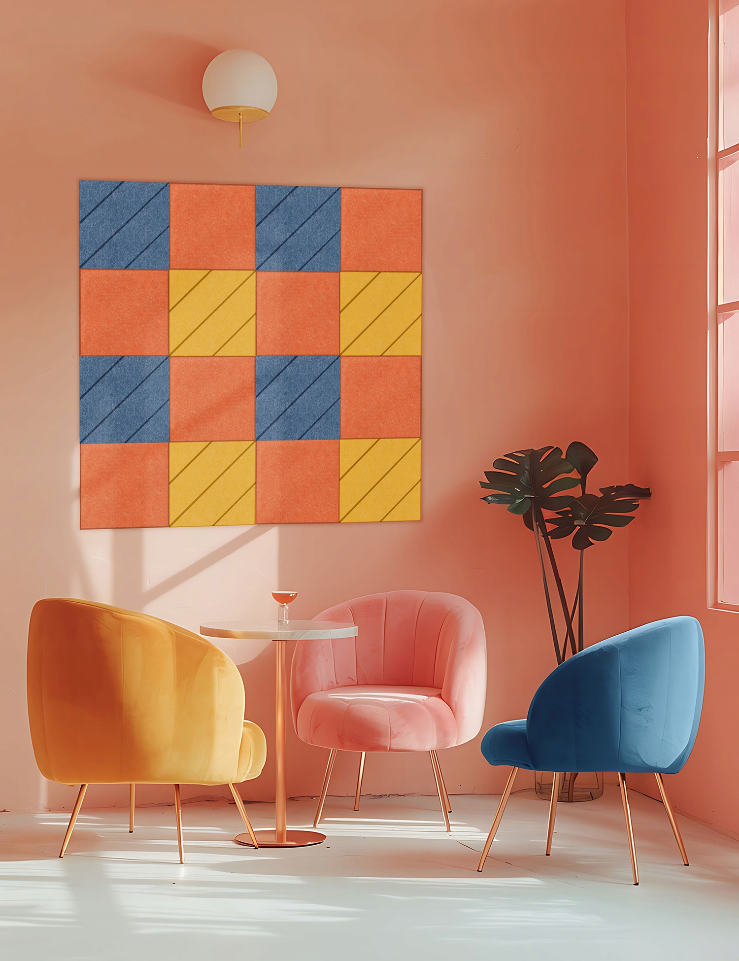 PANELE ŚCIENNE FILC DEKORACYJNE 3D WYCISZAJĄCE 40x40CM KWADRAT ZAGŁÓWEK Marka Multi-Decor