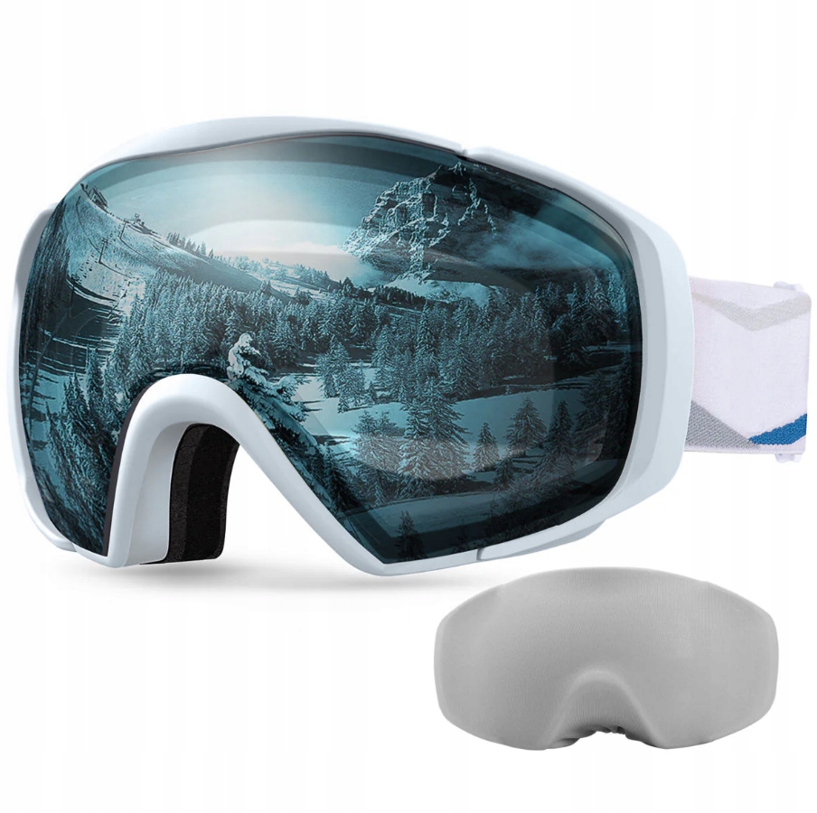 OutdoorMaster Lyžařské brýle Classic Pásek bílý Rámeček bílý VLT38%