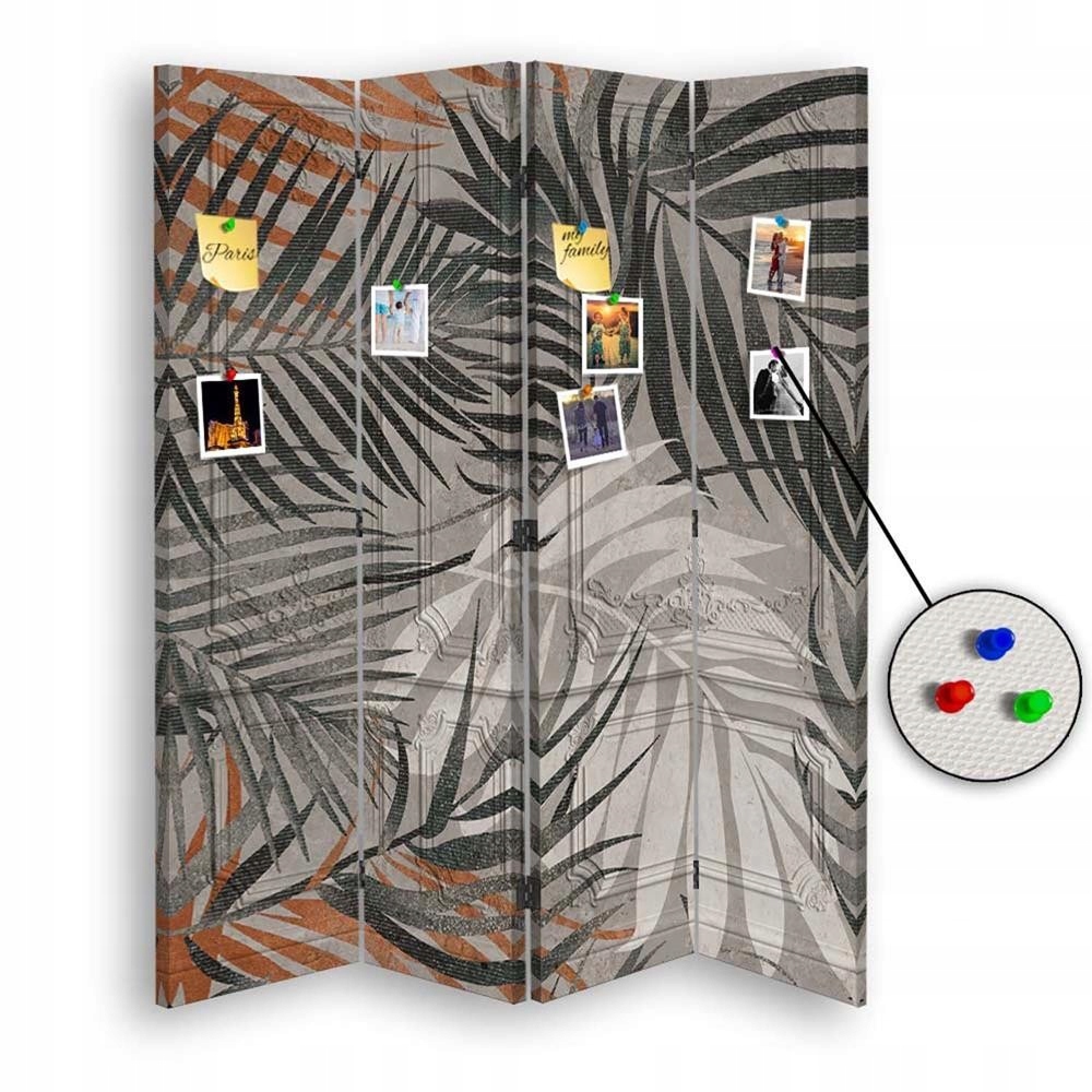 Paraván oboustranný korkový, Tanec listů 145x170