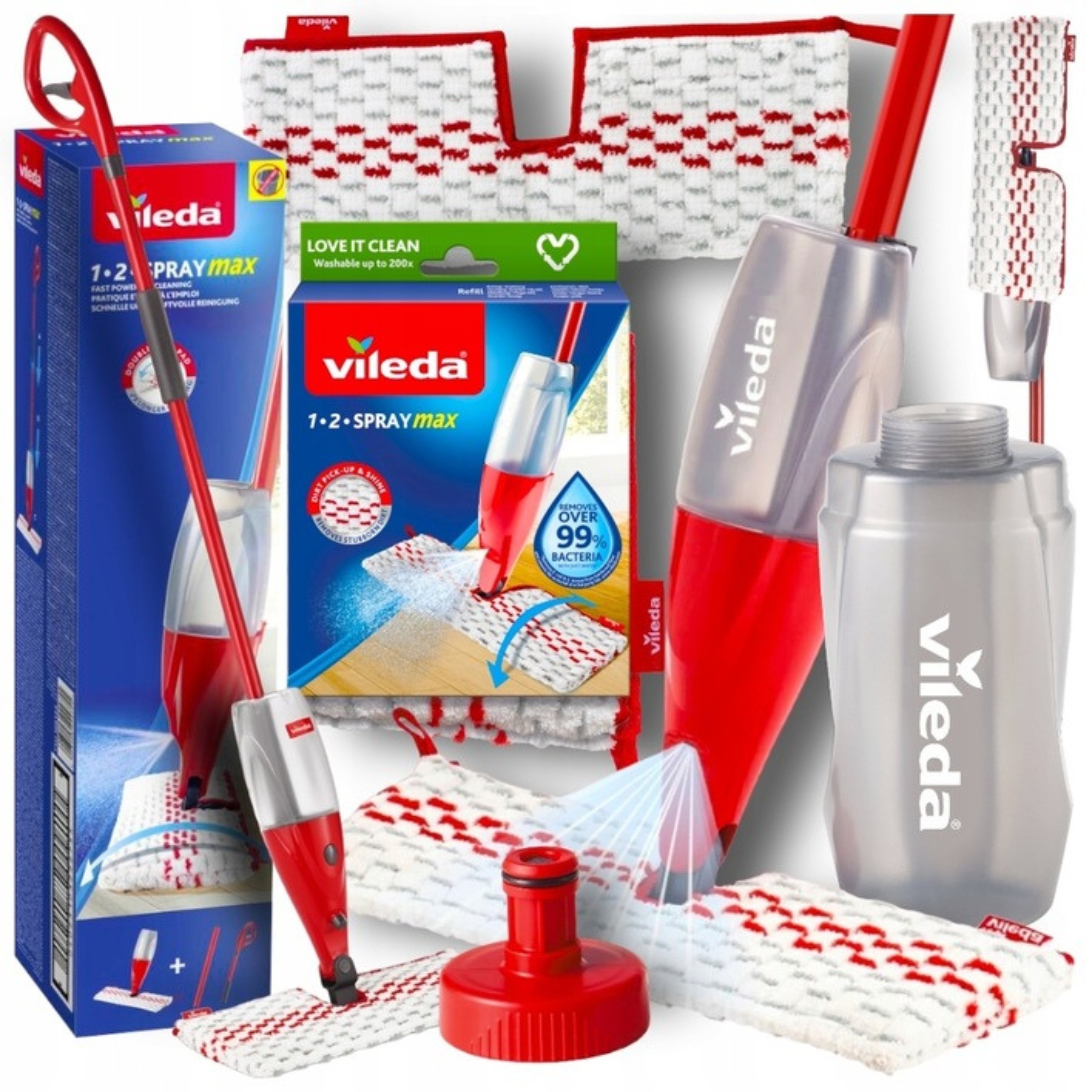 Mop Ze Spryskiwaczem Vileda 1-2 Spray Max Duży Pojemnik Łatwe Mycie