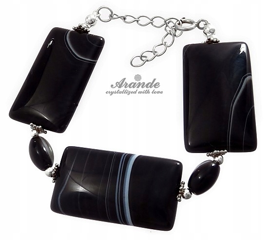 Sardonyx Krásný Náramek Stříbro