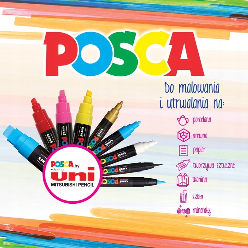 MARKER POSCA PC-5M UNI Z FARBĄ PLAKATOWĄ JAS-ZIELO Rodzaj dekoracyjny permanentny