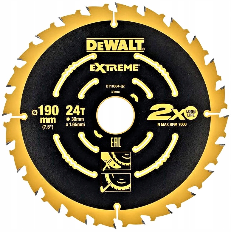 

Tarcza do drewna z widią DeWALT 190x24zx30