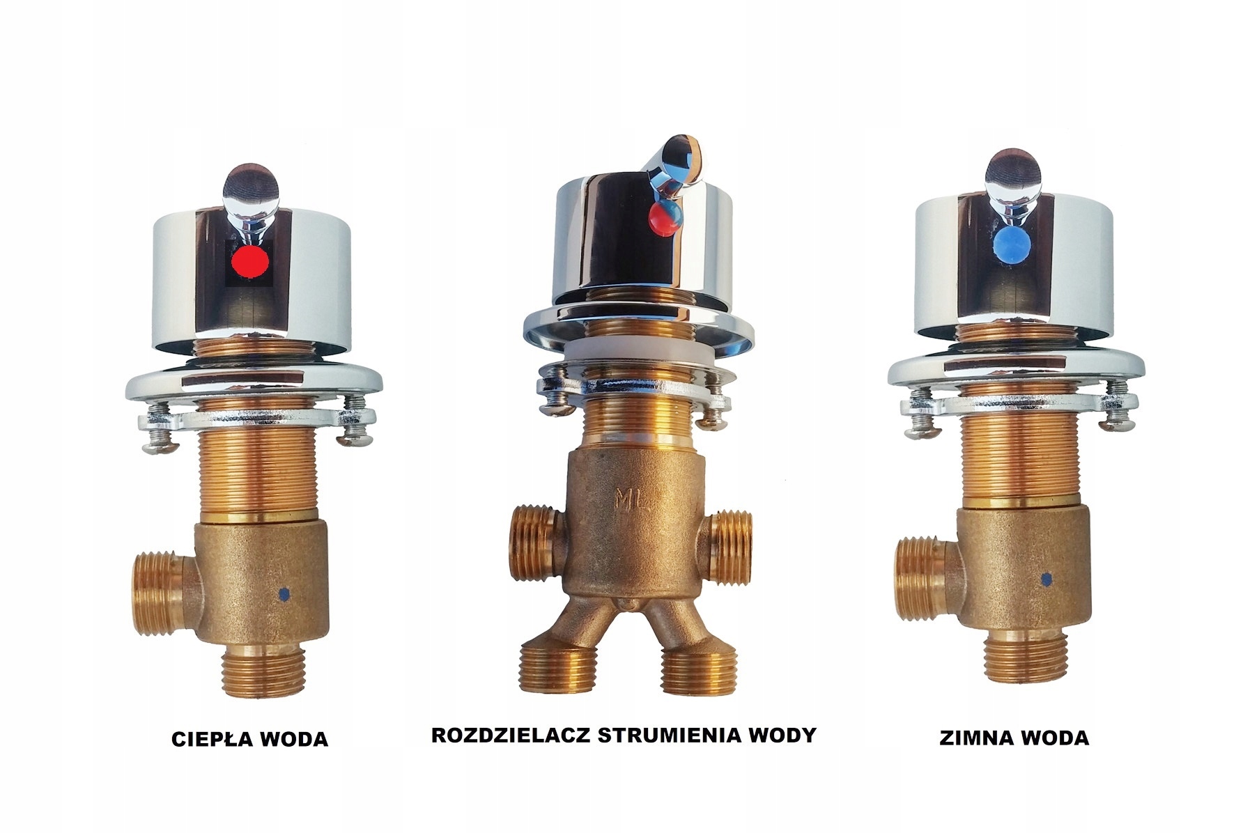 

Bateria do wanny z hydromasażem Kompletna 3 Zawory