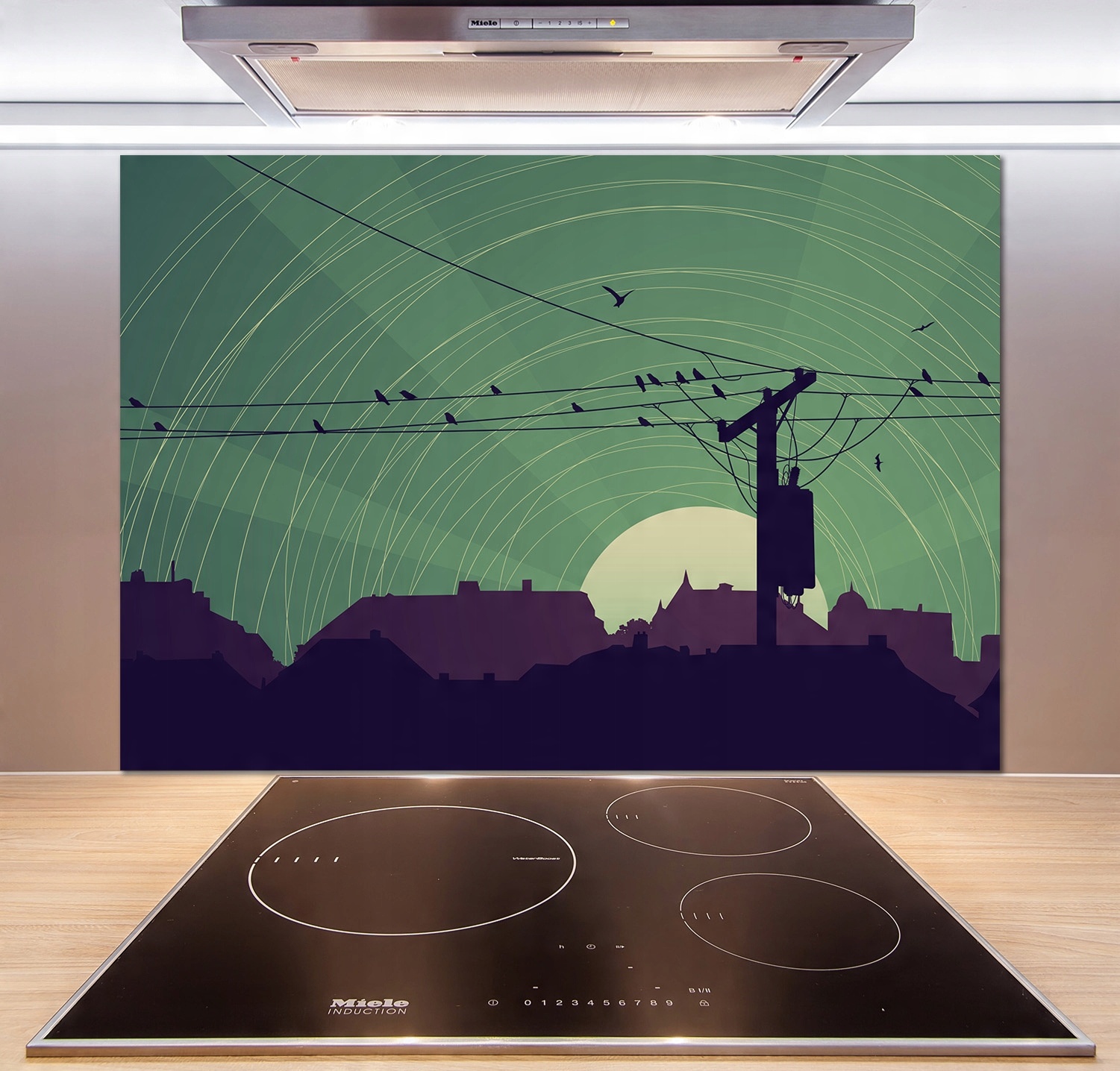 

Panel dekor szkło Ptaki miasto 100x70 cm + Klej