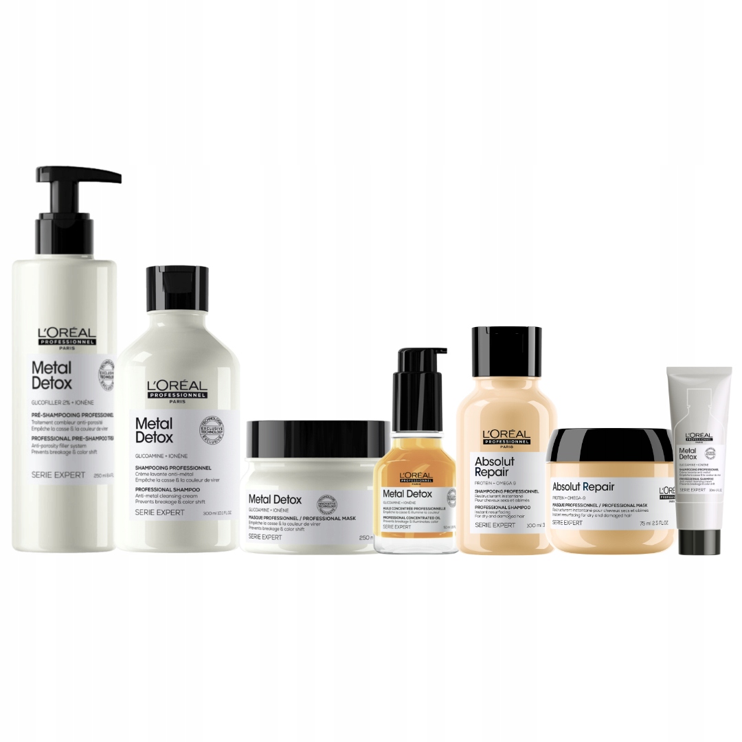 Loreal Metal Detox szampon, maska, olejek do włosów farbowanych