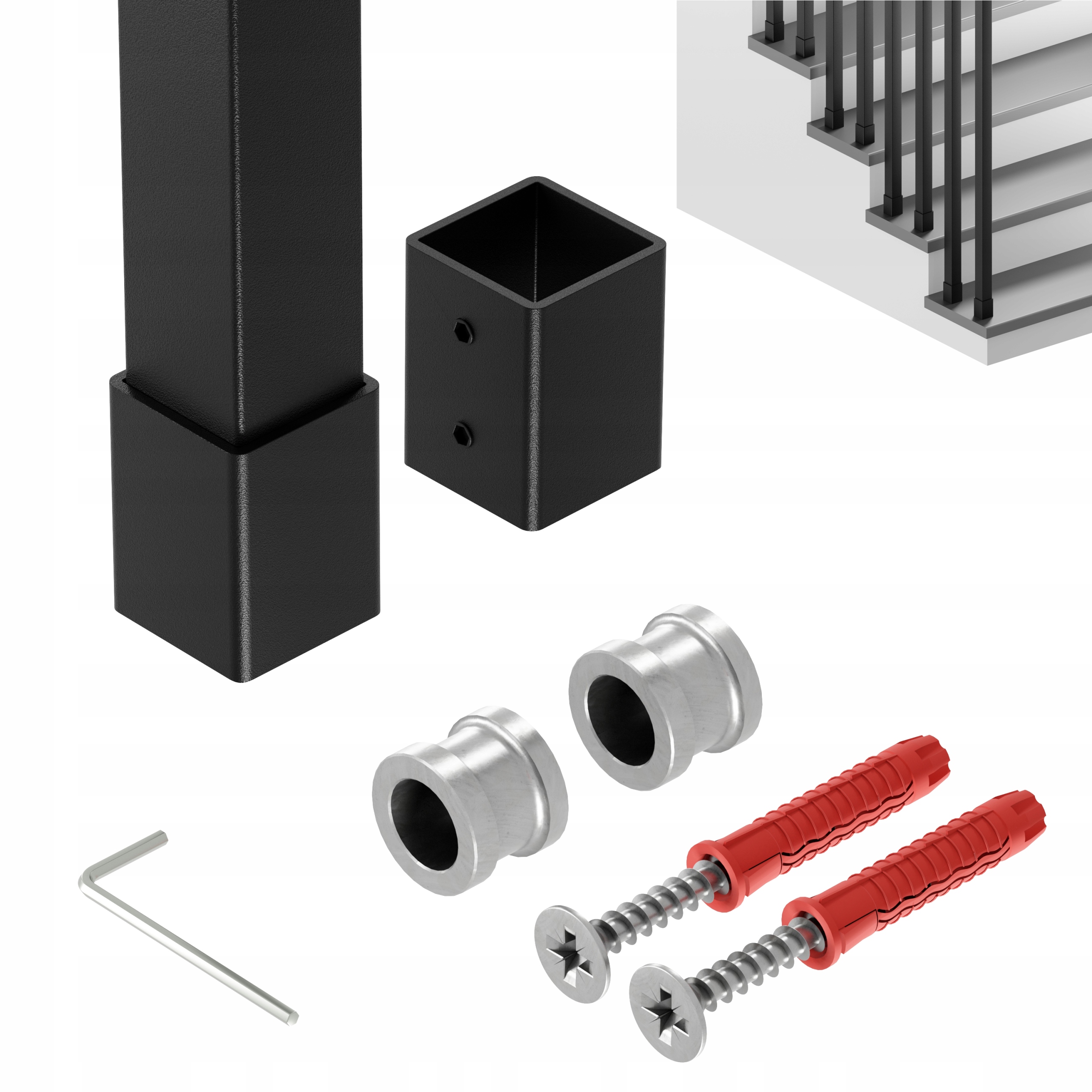 Zábradlí Na Schody Barierka Sloupek Struktura 25x25 mm 295 cm Harfa Slim