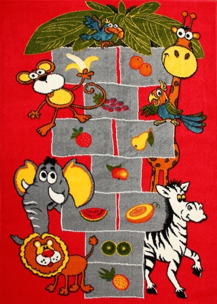 Koberec koberec Koloreo Červená třída 120x170 Měkký Pro Děti