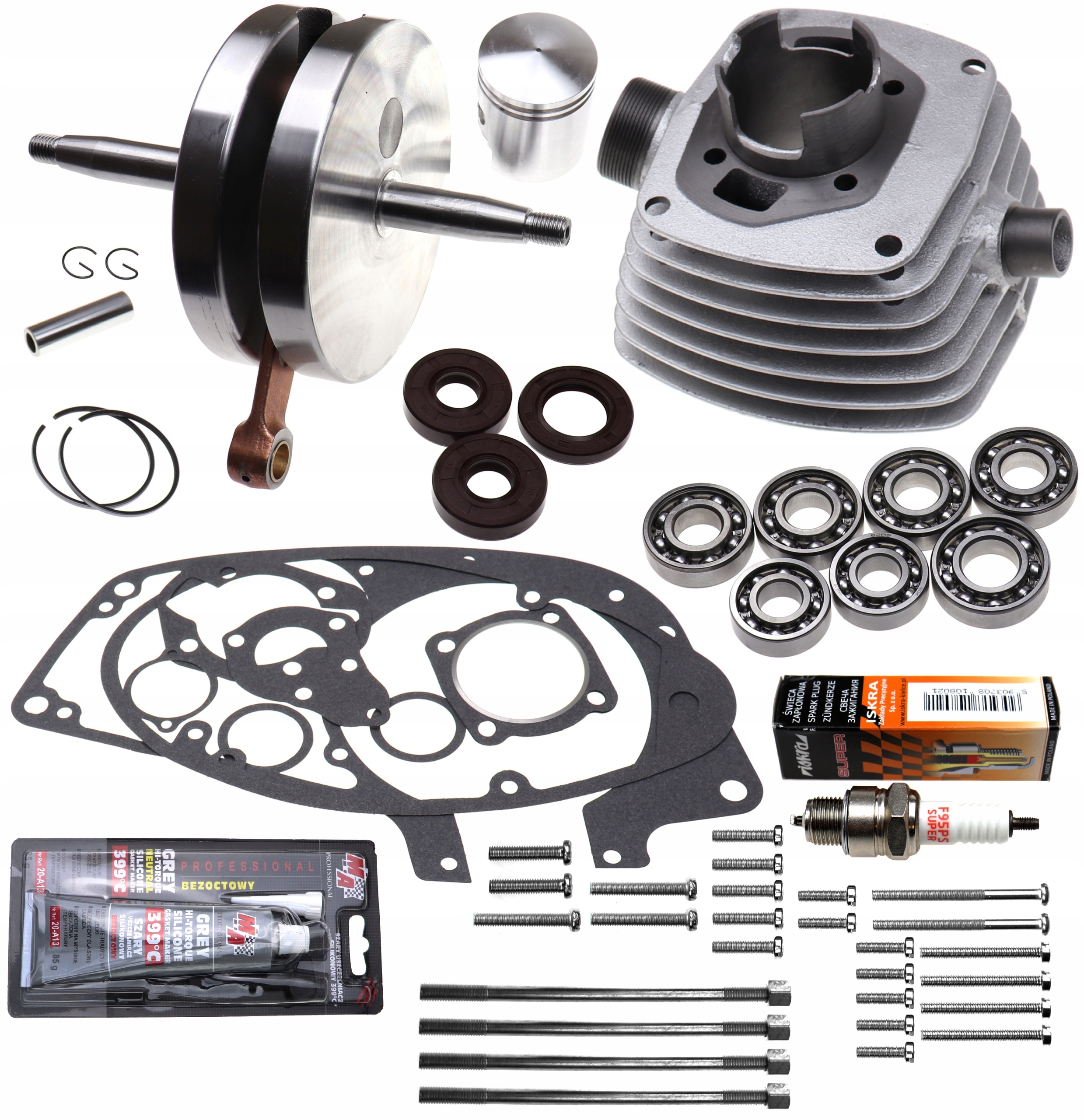 

Cylinder Żeliwny Wał łożyska uszczelki Wsk 125 wfm