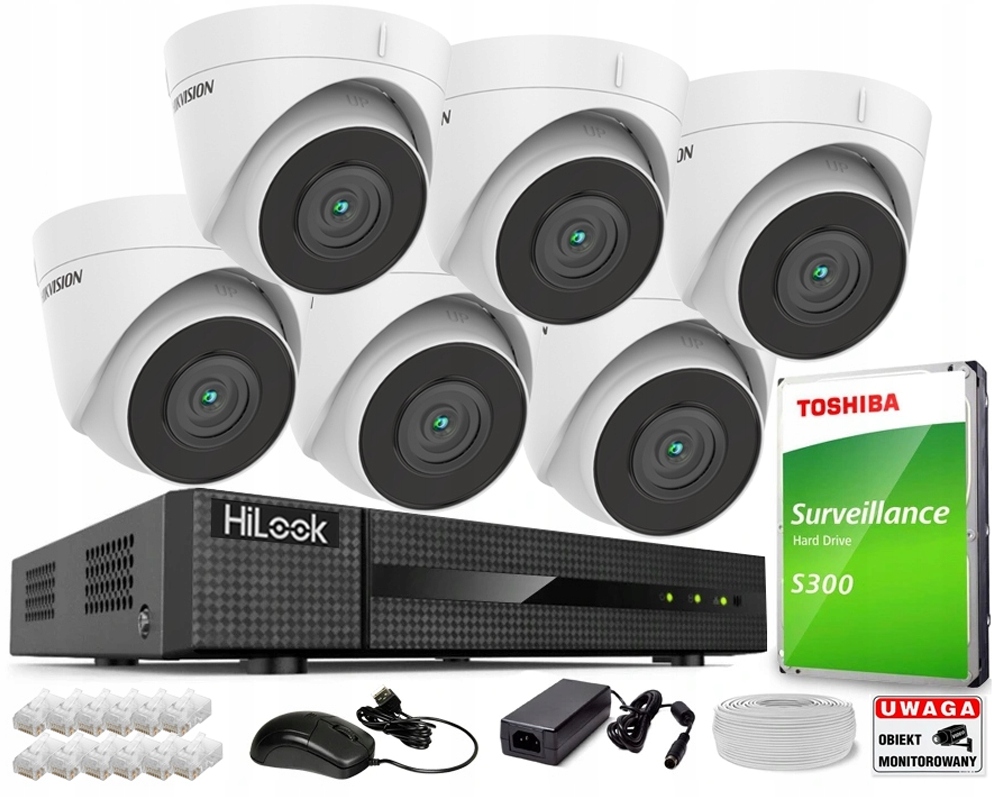 Sada pro venkovní monitorování 6x 4Mpx Ip PoE Ir