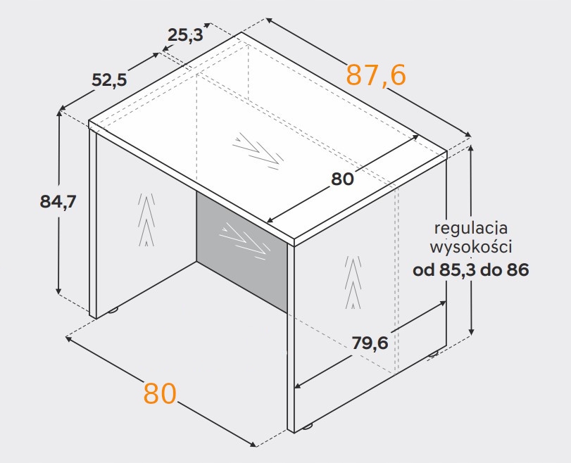 wyspa kuchenna gotowa do kuchni 80x80 biały mat z blatem beton ciemny Kod producenta WYSPA BC/BP 80