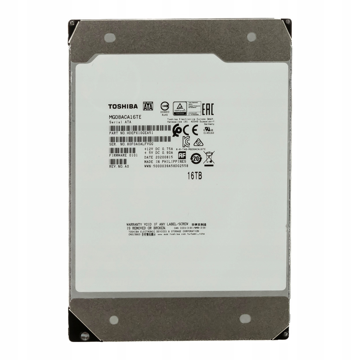 Toshiba 16TB 7.2K 512MB Sata III 3.5'' MG08ACA16TE