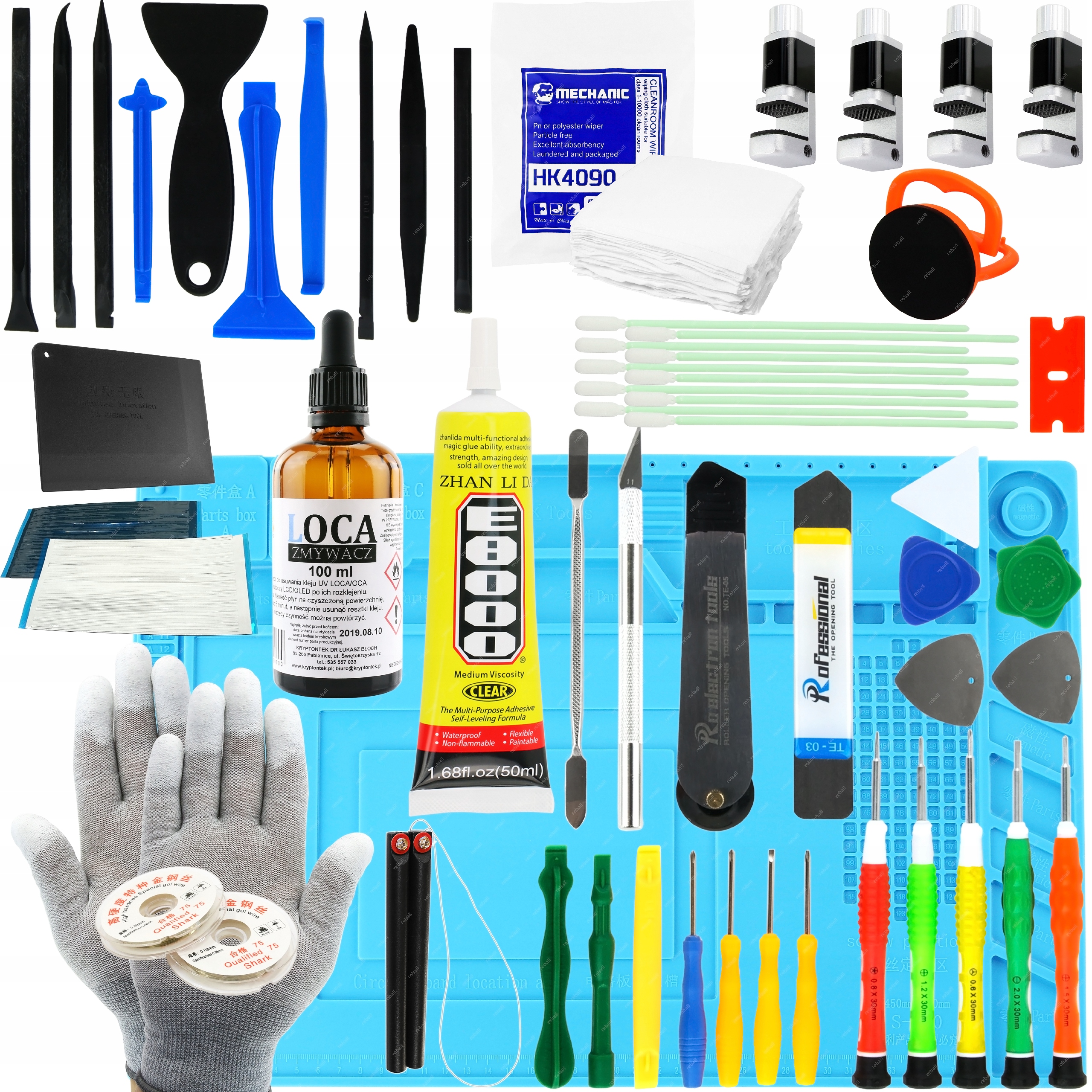 Zestaw XXL Akcesoria Do Naprawy Telefonów Tabletów Konsol Docisk Imadełko
