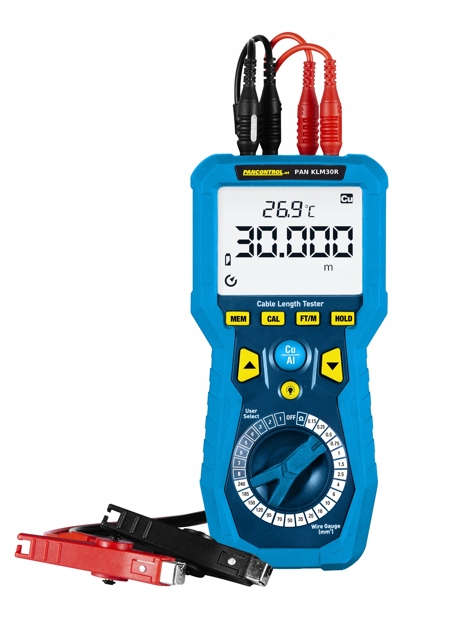 Merač dĺžky kábla a miliometer 0,15 – 240 mm² Data Hold Pancontrol